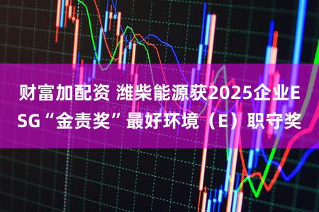 财富加配资 潍柴能源获2025企业ESG“金责奖”最好环境（E）职守奖