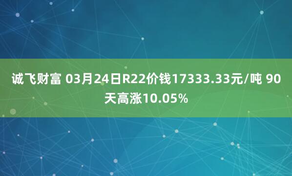 诚飞财富 03月24日R22价钱17333.33元/吨 90天高涨10.05%