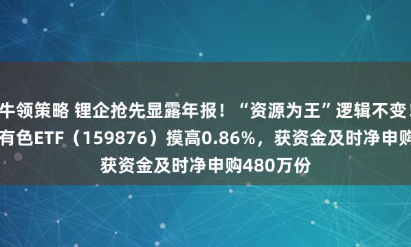 牛领策略 锂企抢先显露年报！“资源为王”逻辑不变！华宝基金有色ETF（159876）摸高0.86%，获资金及时净申购480万份
