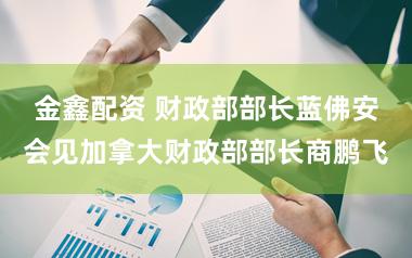金鑫配资 财政部部长蓝佛安会见加拿大财政部部长商鹏飞
