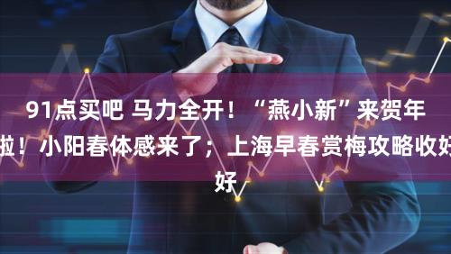 91点买吧 马力全开！“燕小新”来贺年啦！小阳春体感来了；上海早春赏梅攻略收好