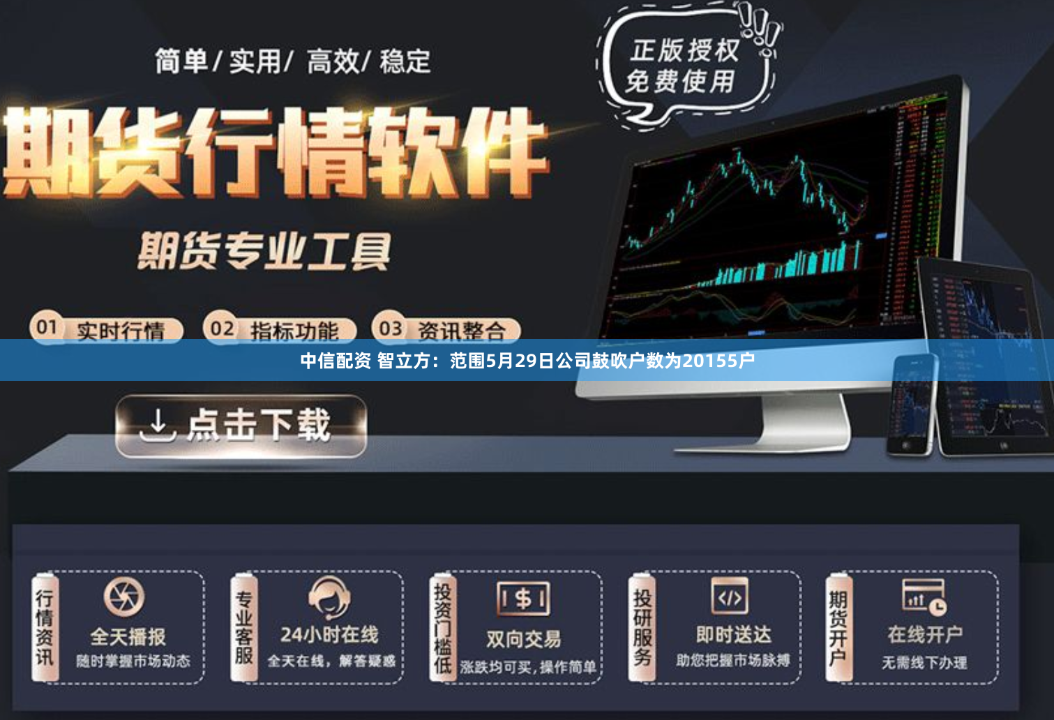 中信配资 智立方：范围5月29日公司鼓吹户数为20155户